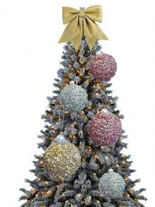 4 buc - Ornamente de Crăciun cu globuri, Decorațiuni de Crăciun, Globuri de Crăciun, Decorațiuni de nuntă, Petrecere, Sărbători, Decorațiuni de masă pentru brad mic