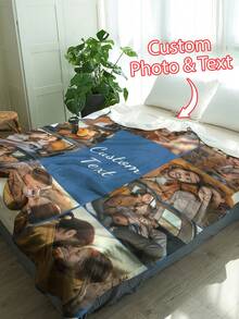 1 pièce Couverture personnalisée, peut personnaliser plus de 10 photos, couverture douce et confortable personnalisée, cadeau personnalisé, couverture d'anniversaire personnalisée, couverture pour chien personnalisée, couverture polaire personnalisée, couverture photo de chien, couverture collage, couverture photo d'ami, fournitures de bureau, couverture douillette, cadeau photo de famille, cadeau de mariage, cadeau d'anniversaire, cadeau fête des mères, cadeau fête des pères, cadeau pour les parents, cadeau pour les amis, cadeau pour elle, cadeau pour lui - 10 photos + lettrage - Voir 3