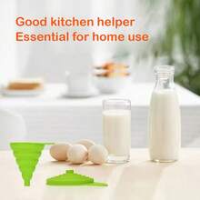 4pcs Silicone Portable Funnel, Extendable Folding Funnel, Kitchen Liquid Dispensing Mini Small Funnel, Soft And Flexible Kitchen Funnel, Essential Kitchen Tool Accessories For Easy Cleaning