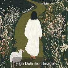 1 幅带框/无框耶稣离开 99 个好牧人艺术海报圣经艺术绘画帆布印刷墙画适用于宿舍、公寓、客厅、卧室、现代家居装饰 - 彩色 - 查看 5