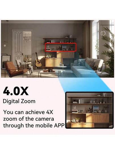 NEW 8MP 4K HD PTZ Wifi Camera Zwart Kam Pro Surveillance Cam 4X Digital Zoom Night Vision Human Detection Home Security Protection view 4