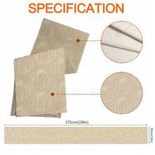 MEMNUN 1pc Latte Color Striped Pumpkin Print Polyester Table Runner, Table Decor, Home Decor, Kitchen Decor, Table Cloth Rectangle, Suitable For Kitchen, Dining Table, Home Party Decoration, Gift - Multicolor - View 12
