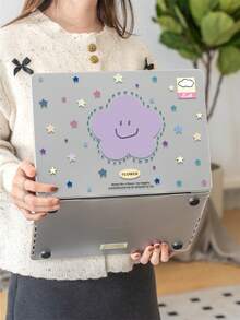 1 件，极简星花印花苹果笔记本电脑保护套，磨砂透明超薄亚克力，磨砂防指纹，全包防摔，3D 散热孔，兼容 Air13 2025/Pro 16 M4/M3/M2，商务办公首选保护套