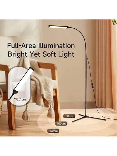 Eye Caring LED Vloer Lamp, USB Port, Bedroom Bedside Reading, Dimmable, St ing Moderne Minimalist Adjustable Lamp Living Room, Bedroom, Study, Creative Dimming Adjustment, Wand Lighting, Study/Reading Corner, Balcony/Leisure Photographer/Blogger, Rental Apartment/Small Space, Hotel/Homestay view 5