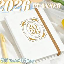2026 全年计划本，设计精美，204 张/412 页，A5 周计划本和月计划本，用于日常记录和计划，海洋风格 12 页分隔页，简约的蓝色和粉色，提高效率，返校办公室，2026 年圣诞新年礼物 - 彩色 - 查看 6