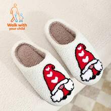 带孩子出门散步！一双时尚可爱的圣诞老人毛绒拖鞋，男女皆宜。生日礼物、圣诞礼物、惊喜礼物、圣诞必备品、毛绒拖鞋、温暖圣诞、雪人毛绒拖鞋 - 白色 - 查看 6