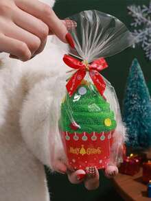 Microfiber Fingertip Towels - Modern Fade Resistant, Christmas-Themed Cartoon Santa, Tree, Snowflake Designs - Woven Microfiber, Round, Super Absorbent Drying Cloth For Kitchen And Bathroom, Holiday Gift Set