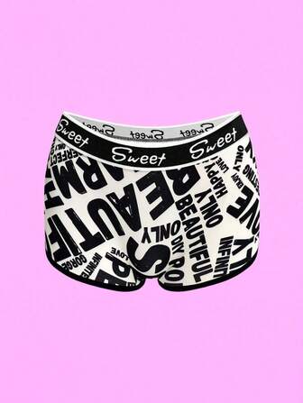 舒适字母印花休闲时尚女式平角内裤