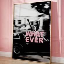 1pc Unframed, Fashionable Girlish Blush Pink Gallery, Zebra New York Paris Los Angeles London Poster, Preppy Aesthetic Wall Painting, Leopard Print Fashion High Heels Print