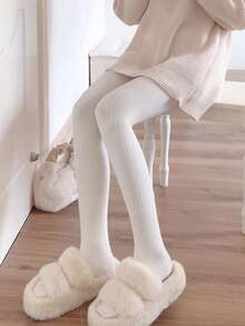 1件装女士保暖长筒袜，白色，加厚绒面，防寒保暖（适合-5℃至15℃），舒适保暖 - 白色 - 查看 3