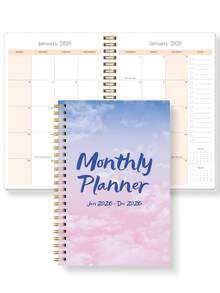 Trees Planificador mensual 2026 - Planificador semanal de 12 meses con espiral, cuadrícula de calendario, notas y lista de tareas - Ideal para establecer objetivos, productividad y uso diario - Adecuado para el hogar, la oficina y la escuela, accesorios de escritorio de oficina - Rosa - Ver 7