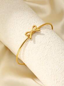 Aomogo 1pc Elegant Luxury Minimalist Stainless Steel Snake & Butterfly Adjustable Bracelet For Women