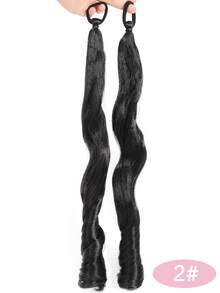 2 PCS Roman Curl Ponytail Wig Lolita Women's Wig Rubber Band Style 16 Inch Deep Curl Ponytail Wig Synthetic Heat-Resistant Fiber Wig Suitable For Daily Wear - Multicolor - View 13