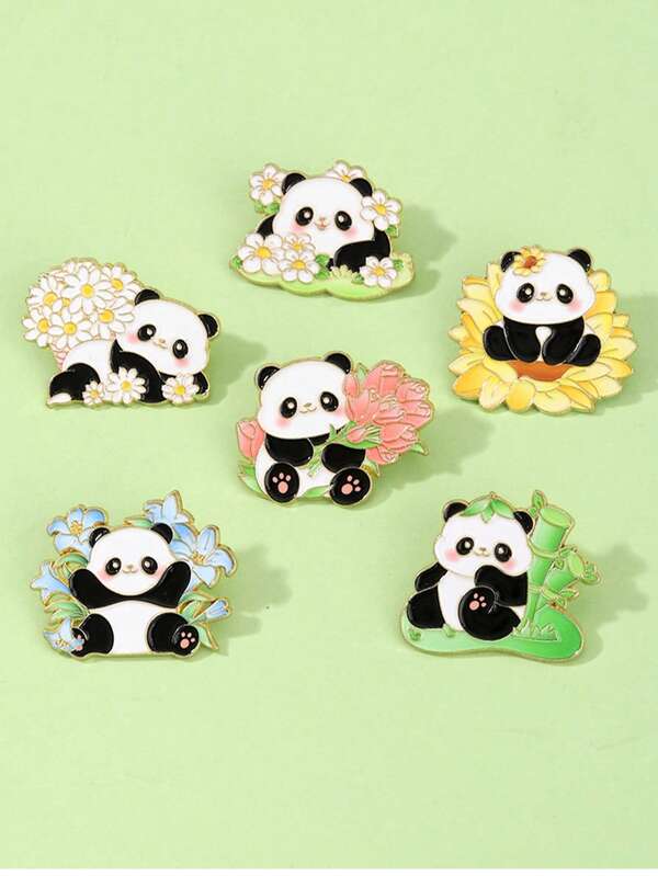 6 Peças Broche de Liga de Zinco Fofo e Elegante com Desenho de Animais, Acessórios Decorativos para Roupas e Bolsas, Todas as Estações