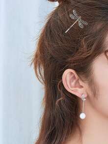 2pcs Elegant Vintage Dragonfly Metal Hair Clips, Minimalist Design, 5cm/1.97in Silver-Tone Alloy, Suitable For Women Everyday Decoration, Casual, Formal, Travel, School, Party, Holiday Gift, Claw Clips, Hair Claws, Hair Slide, Hair Barrettes