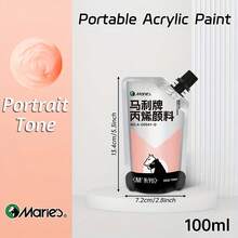 Marie's Acrylic Paint (100ml/3.38oz), Assorted Colors, Water-Proof, Portable Art Pigments For DIY Craft, Graffiti, Drawing, Painting, Canvas, Rock, Wood, Wall And Ceramic, Professional Rich Pigments For Adults & Artists - Single Piece - View 41