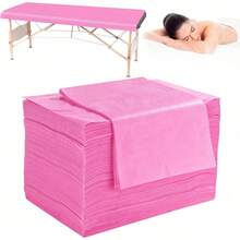 Disposable Bed Sheets 1 Set1Pcs 31" X 71" Massage Table Sheets Non Woven Fabric SPA Bed Cover Breathable For Massage Beauty Tattoos (Pink)