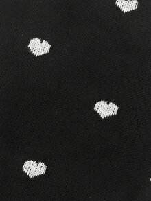 Autumn And Winter Women's Valentine's Day Cute Casual Heart-Patterned Loose-Fit Fashionable Sweater With Round Neck And Long Sleeves, Basic Sweater, Business Casual Women's Clothing, Autumn Top, Autumn Sweater, Women's Winter Clothing, Women's Autumn And Winter Clothing, Autumn Clothing - Black - View 9