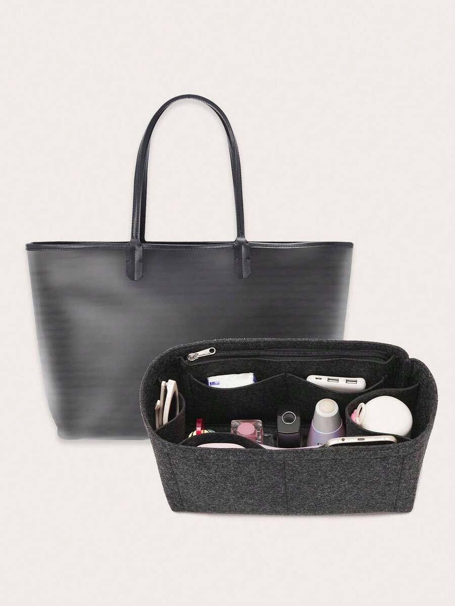 Organizer per borse, inserto organizzatore in feltro con cerniera, sagoma per borse a mano e tracolle, adatto per borse Saint PM