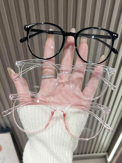 1/3 件几何框架彩色塑料波西米亚风时尚豹纹粉色黑色透明眼镜女士日常户外学校配饰女士沙滩配饰眼镜遮阳镜适合夏季海滩度假、户外、旅行