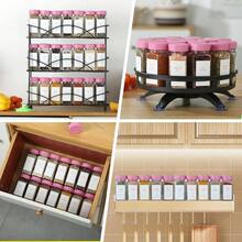 Spice Jars With Label 4oz Glass Spice Bottles With Shaker Lids Seasoning Containers With Funnel, Chalk Pen Cabinet Drawer Rack Black, 24 - Pink + 24 - View 6