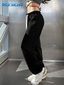 GEMCHO 2 Stücke/Set Fester Schulterausschnitt Crop Pullover & Sweathose, Damen Zweiteiler, Herbstkleidung