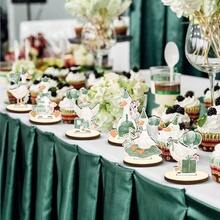 D16 Pcs Wooden Baby Shower Table Centerpiece Sage Green One Silly Goose Tabletop Detachable Sign Boy Or Girl Gender Reveal Table Toppers Display Decoration 1st Birthday Photo Props Party Favor Plies10 - 綠鵝 - 查看 4