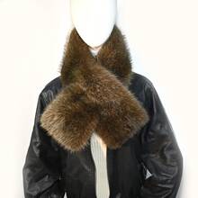 1pc Extra Thick Faux Leopard Print Scarf, Suitable For Fur Coats/Jackets, Warm European Fashion Show Style For Autumn/Winter - A - View 5