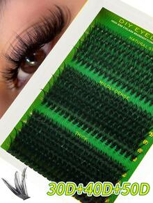 300 Stücke einzelne Wimpern Flauschige Wimpernbüschel 60D+80D+100D Einzelwimpern Dicke Wimpernbüschel D-Volumen Wimpernbüschel 9-18MM Verwischte Büschelwimpern, für den täglichen Gebrauch, Ausgehen oder Zuhause, geeignet für Partys, Musikfestivals, Halloween, Weihnachten, um ein perfektes und exquisites Make-up zu kreieren