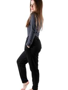 Calça Moletim Feminina Casual Moderna - Preto - Visão 7