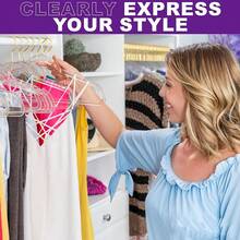 5/10 piezas Perchas de acrílico transparente Perchas de plástico con brillo Perchas para trajes antideslizantes y ahorradoras de espacio Perchas de ropa resistentes con muescas antideslizantes Perchas de ropa transparentes de plástico para armarios de adultos, perchas de lavandería ahorradoras de espacio para vestidos y trajes