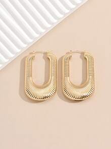 1 Pair Classic Exaggerated Creative U-Shaped Women's Hoop Earrings