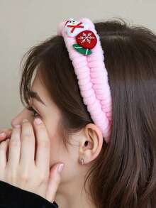 1pc High-Elastic Christmas (Women's Coral Fleece Headscarf Style) – Suitable For Assisting Both Men And Women In Facial Cleansing, And Can Also Be Used As Christmas Home Decor And Christmas Head Decoration,Gifts,Travel,Gifts For Women,Hair Stuff,Stocking Stuffers