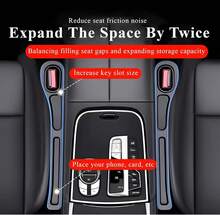 POKYGO 2 Pcs Relleno de Espacio para Asiento de Coche,Llenar los Huecos Entre el Asiento y la Consola, con 4 Ganchos de Almacenamiento para Coche, Ajuste Universal para Coches,SUVs y Camiones - negro - Ver 4