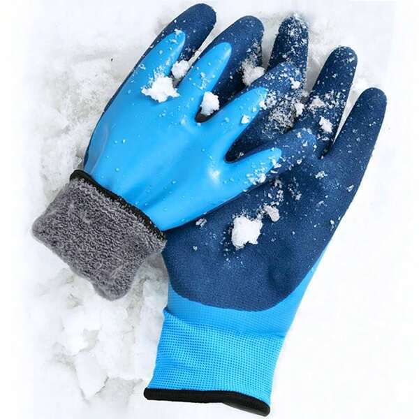 Safety Thickened Cold-Resistant Blue Gloves | Anti-Low Temperature & Non-Slip Design Unisex Household Gloves, Cold Weather Gloves, Protect Your Safety Winter Gloves, Nonslip Grip, Highquality Gloves, Reinforced Stitching, Winter Workers