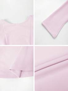 Unadoll Damen elegantes und sexy rückenfreies Kleid mit langen Ärmeln und kurzem Rock für Dates, Urlaub, Musikfestivals, Schulanfang