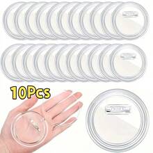 5/10/15/30pcs-DIY Badges Kit Button,Pins Clear Acrylic Design,Transparent Button Pins,Clamshell Button Pin Badges, Campus Name Display Frame, Photo Buttons For Crafts Supplies, Festivals Decorate Craft Supplies,Mini Clothing Crafts Transparent Pin, DIY Photo Button Make Your Own Button, Button Making Supplies - Multicolor - View 16