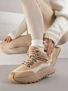 Soft Cozy Hiking Boots Women's Winter Casual Travel - Camel - View 1