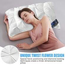 1PC Luxury 5-Star Hotel Quality Pillow Queen Size, Deep Comfort, Soft& Plush, Cover With Zipper, Easy-Care, Elegant Style, Versatile Use, Year-Round - White - View 3