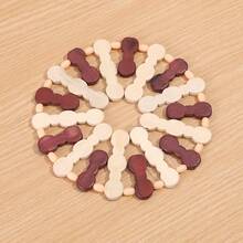 Bamboo Heat Insulation Mat, Pot Holder, Dining Table Placemat, Bowl Pad, Plate Coaster, Square/Round Shape,Home And Kitchen Must-Haves, Kitchen Utensils And Equipment As Christmas Practical Gifts