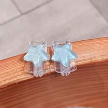 2pcs 3d Blue Star Pattern Data Cable Protector Charger Protector