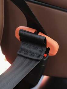 1pc Orange Silicone Car Seat Belt Cover, Buckle Safety Protector, Quiet Anti-Shock Anti-Scratch Cover