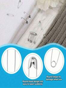 260Pcs Pins Rust Resistant Silver Pins For DIY Crafts Sewing Accessories - 多色的 - 查看 5