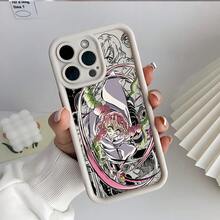 Custodia per telefono in stile manga giapponese classico "" per iPhone 16, 15, 14, 13, 12, 11 Pro Max, X, XR, XS Max, 8, 7 Plus - Custodia posteriore morbida in TPU antishock - Bordò - Visualizzare 2