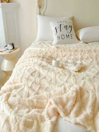 Manta de lana de cordero ultra suave - Acogedora y gruesa con diseño 3D, versátil para cama, sofá, viaje, lavable a máquina, confort para todas las estaciones, aire acondicionado, franela, multifuncional