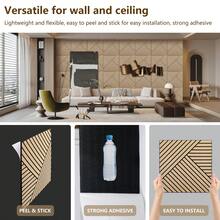 4 Packs Acoustic Wall Panels - Self-Adhesive 3D Wood Slat Wall Panel- Peel And Stick Sound Absorbing Panels For Noise Reducing - Feature Wall Decor For Home & Office