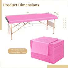 Disposable Bed Sheets 1 Set1Pcs 31" X 71" Massage Table Sheets Non Woven Fabric SPA Bed Cover Breathable For Massage Beauty Tattoos (Pink)
