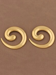 1 szt. Modna broszka ze stali nierdzewnej w kolorze złota i srebra, minimalistyczna, duża, spiralna, wirowa, geometryczna, wirowa szpilka do klapy, odpowiednia do codziennego noszenia przez kobiety - Złoto i srebro - Zobacz 7