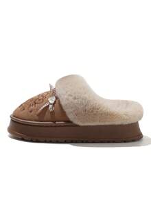 3D Nœud Papillon Pantoufles de Chat en Peluche Doublées, Pantoufles de Princesse Élégantes, Pantoufles de Fête, Semelle Silencieuse Améliorée, Chaudes et Antidérapantes, Pantoufles d'Intérieur - Respirantes, Sans Odeur, Nouvelles Pantoufles Moelleuses Hello chat Hiver 2025, Pantoufles Femme, Pantoufles de Maison Femme, Couples, Roses/Marrons