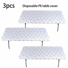 3pcs PE Plastic Table Cover 72 X 30 Inches, Suitable For 6ft Tables, Disposable Party Tablecloths, Rectangular Elastic Table Cover, Suitable For Indoor, Outdoor, Birthdays, Picnics, Camping, Vacations - Multicolor - View 12